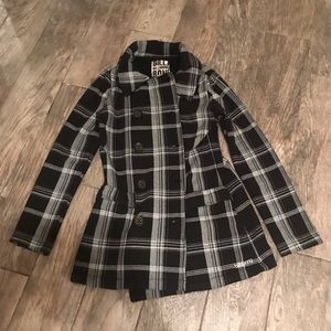 Billabong peacoat Jacket plaid coat sweater black